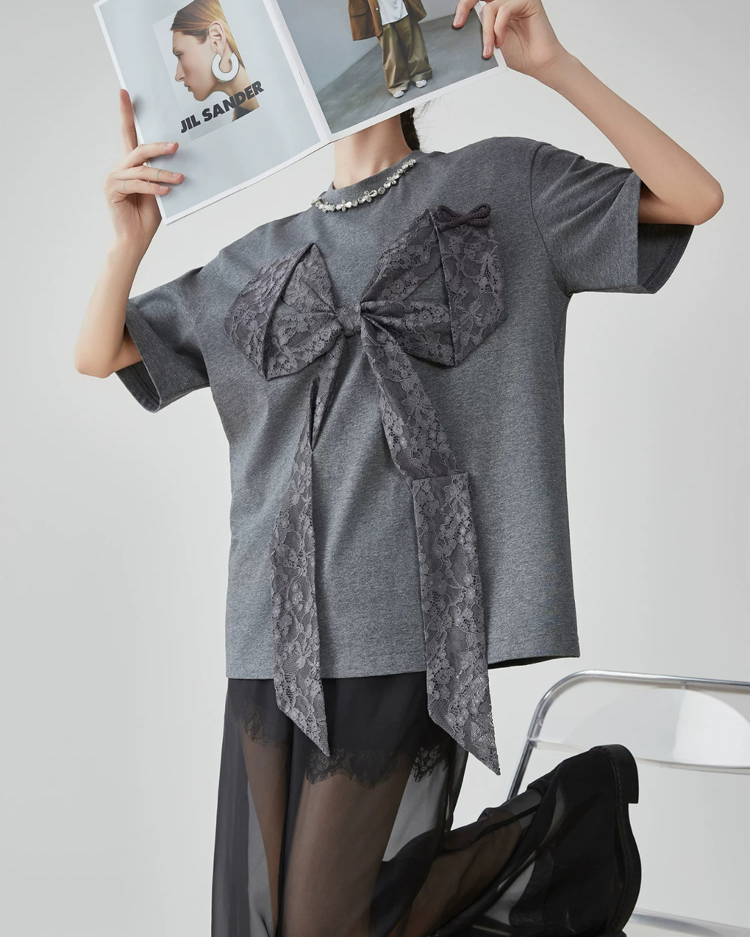 Race Ribbon Oversize T-shirt FER0152