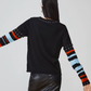 Black Striped Patchwork Knit FER0033