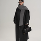 Collarless Coat with Checkered Scarf SRS0405