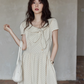 Ribbon Collar Polka Dot Dress SMS0022