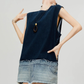 Denim Docking Design Sleeveless Dress FER0354