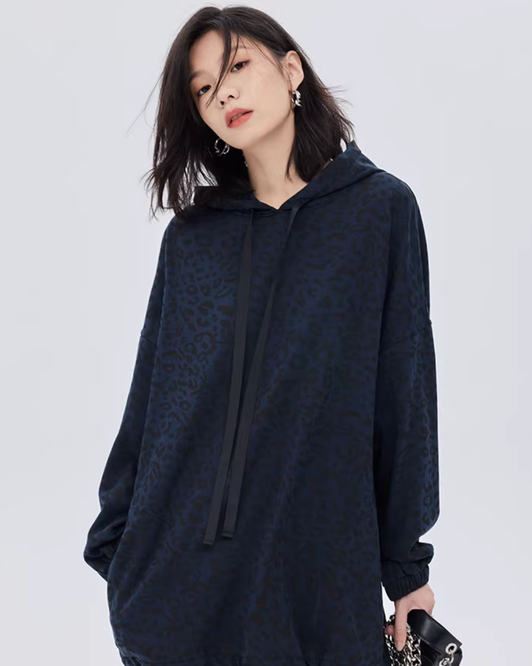Leopard Print Hood Shoulder Dress SHN0014