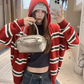 Striped Knit Hoodie WWP0004