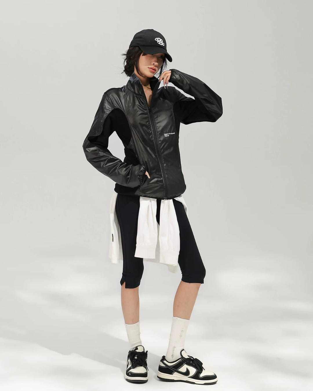 Mixed Material Zip-Up Tech Jacket ACS0386