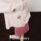 Heart Patch Shaggy Knit Cardigan / Pink Mini Skirt LLA0592