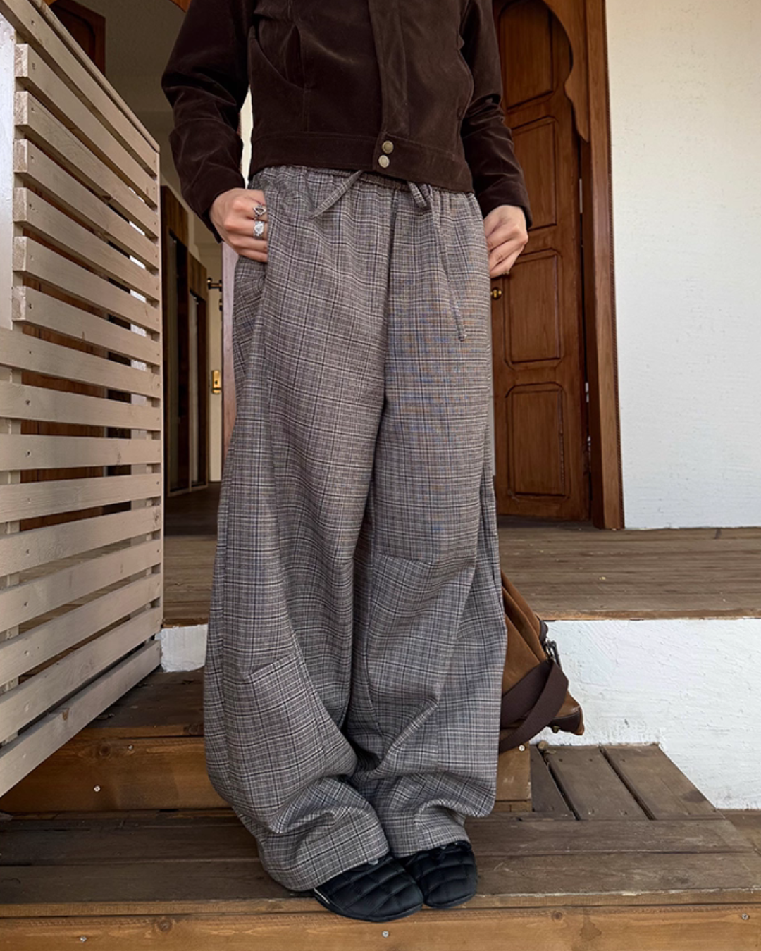 Plaid Patchwork Loose Pants CYE0085