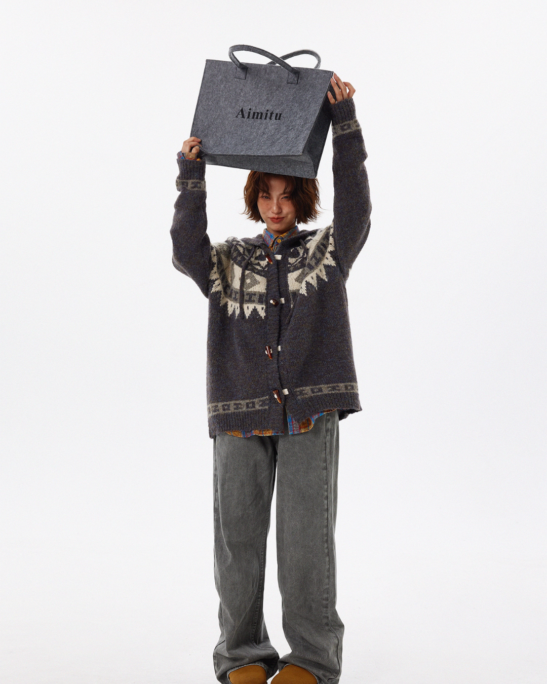 Nordic Duffle Button Knit Cardigan HGX0039