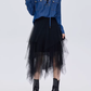 Elastic Waist Flared Skirt SHN0002