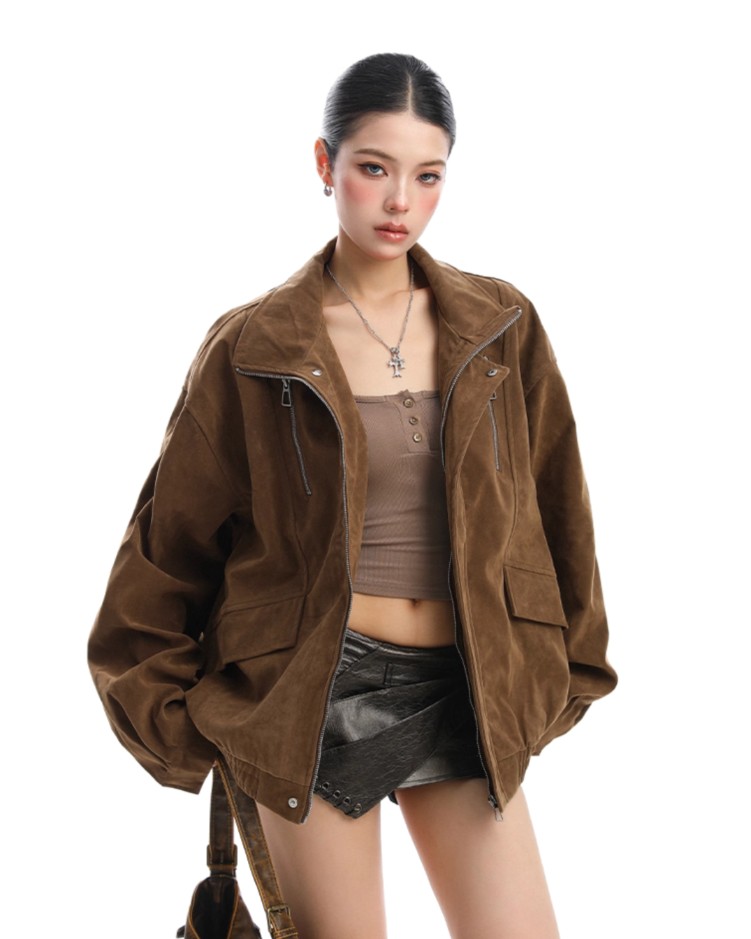 Stand Collar Suede Work Jacket BGS0021