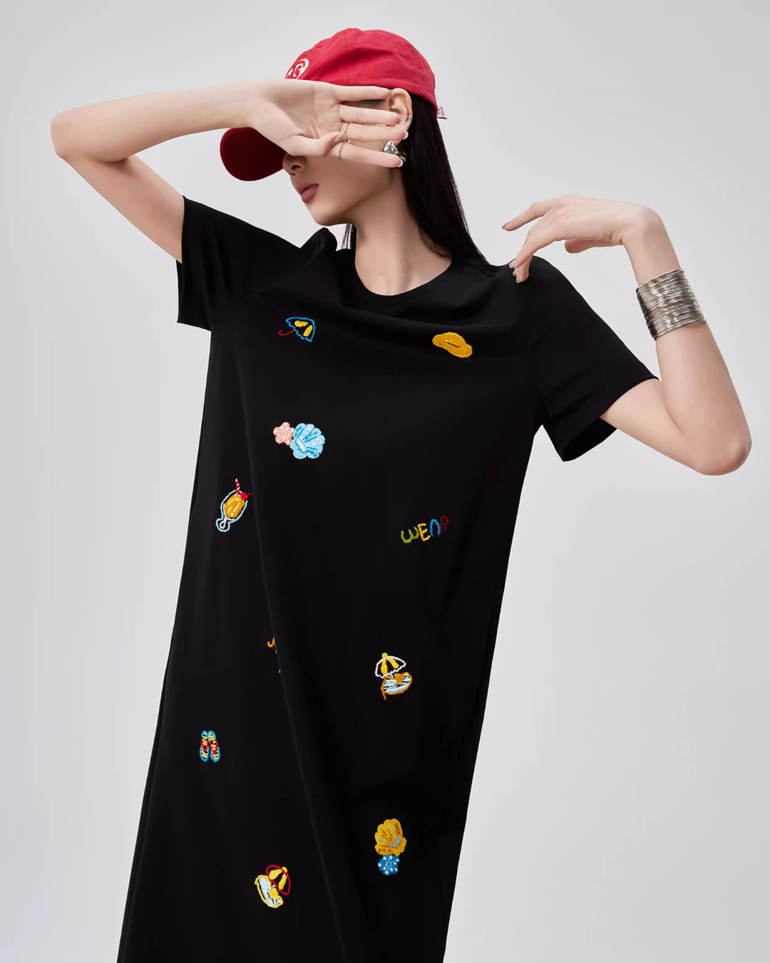 Embroidered T-Shirt Dress FER0104