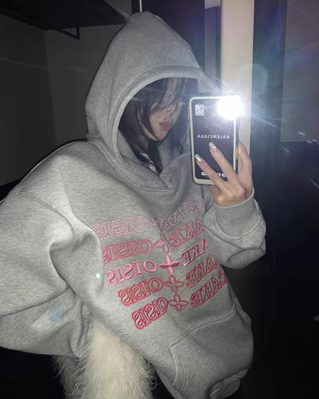 Embossed Logo Loose Hoodie YLS1024