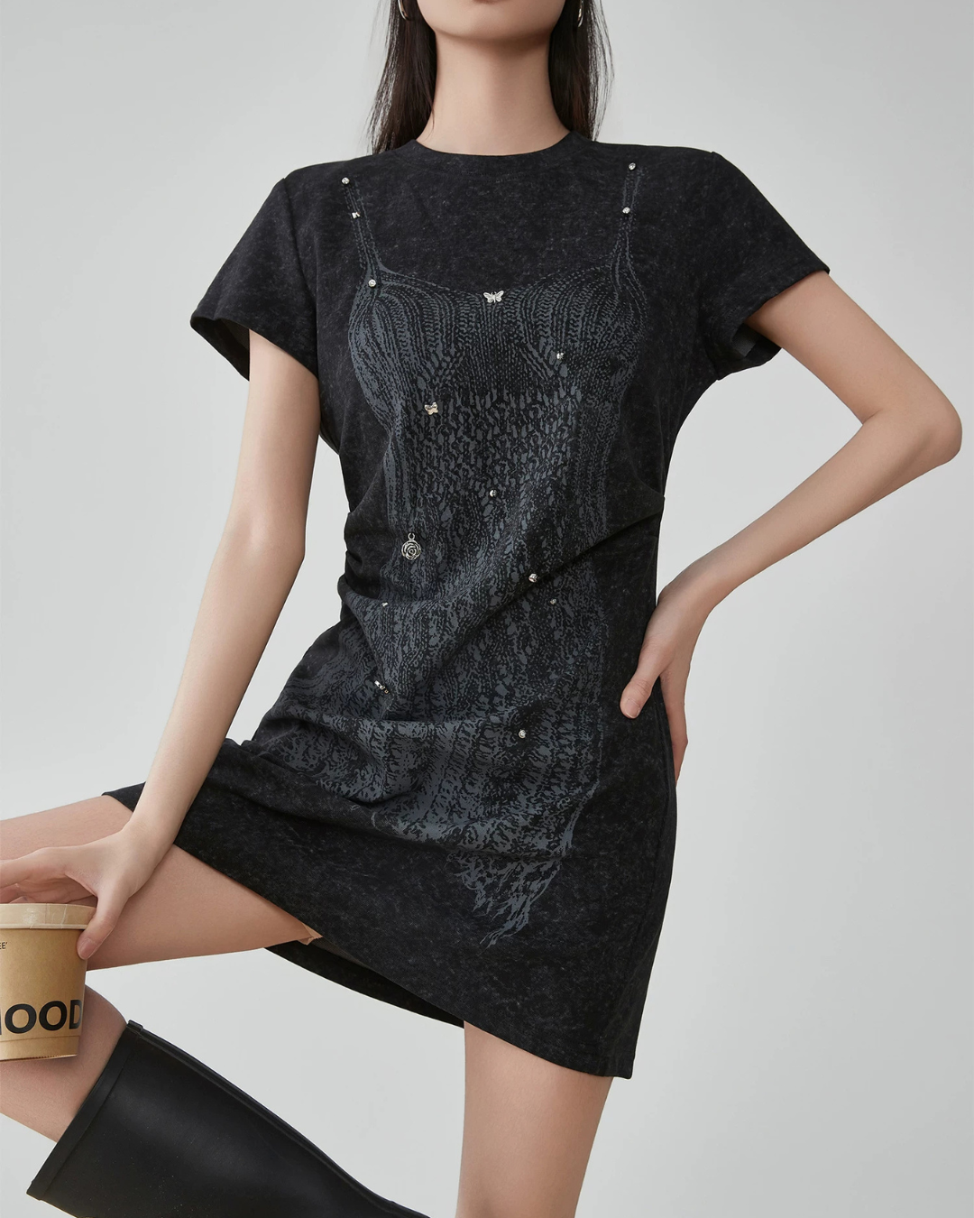Corset Print T-Shirt Dress FER0120