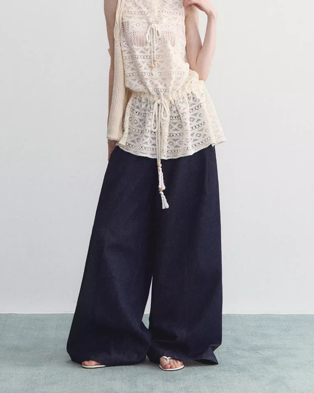 Denim-Style Wide Pants SPY0029