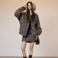 Vintage Mocha Brown Wool Jacket / Mini Skirt SUY0017