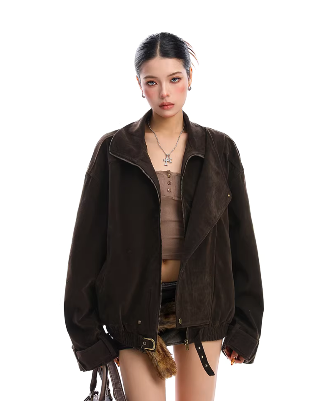 Suede Fleece Stand Collar Jacket BGS0045