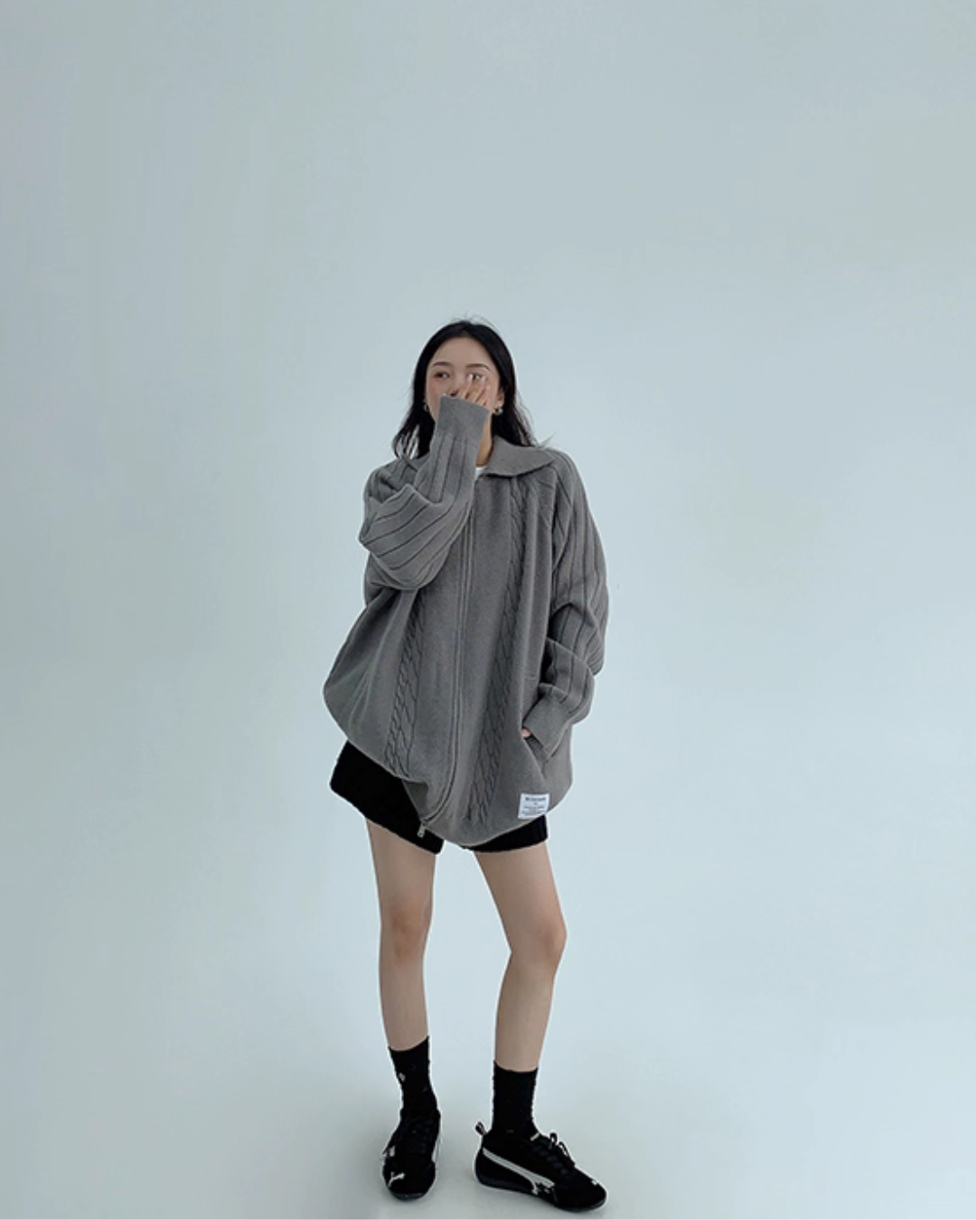 Double Zip Knit Cardigan YLS0974