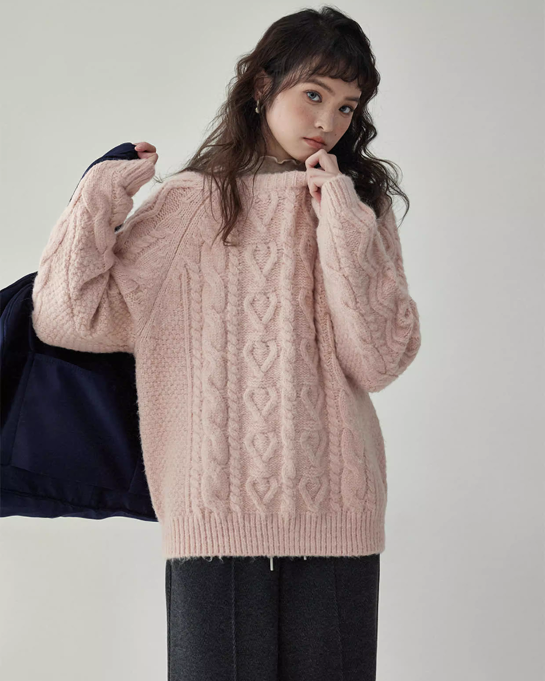 Round Neck Cable Knit Top AMU0042
