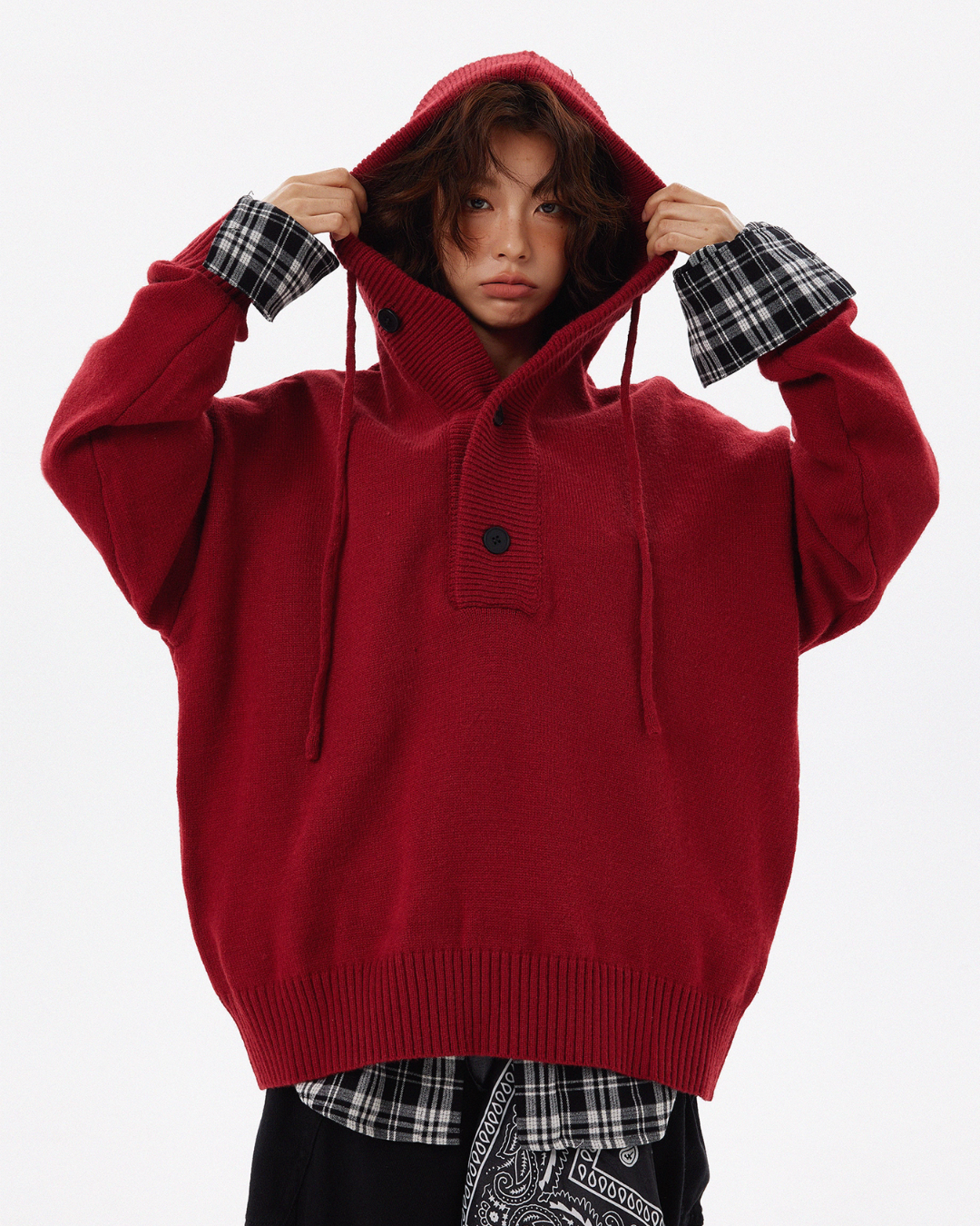 Half Button Knit Tops HGX0036