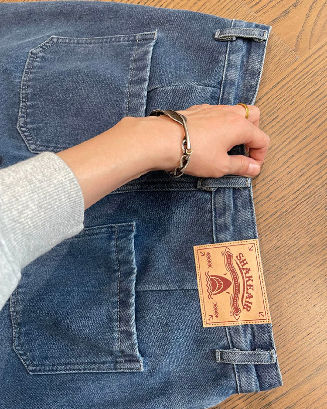 Retro Washed Blue Wide Jeans DAZ0001