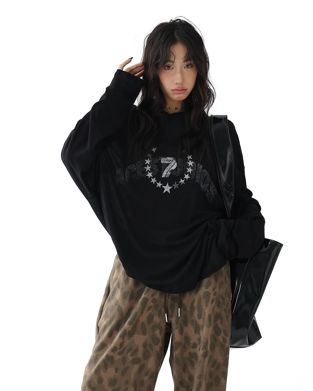 Star Print Loose T-Shirt  ACS0261