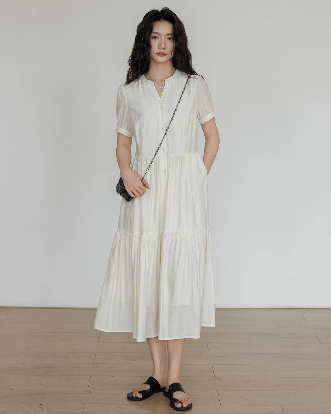 Natural Tiered Dress VAS0018