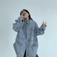 Stand Collar Loose Denim Jacket YLS0980
