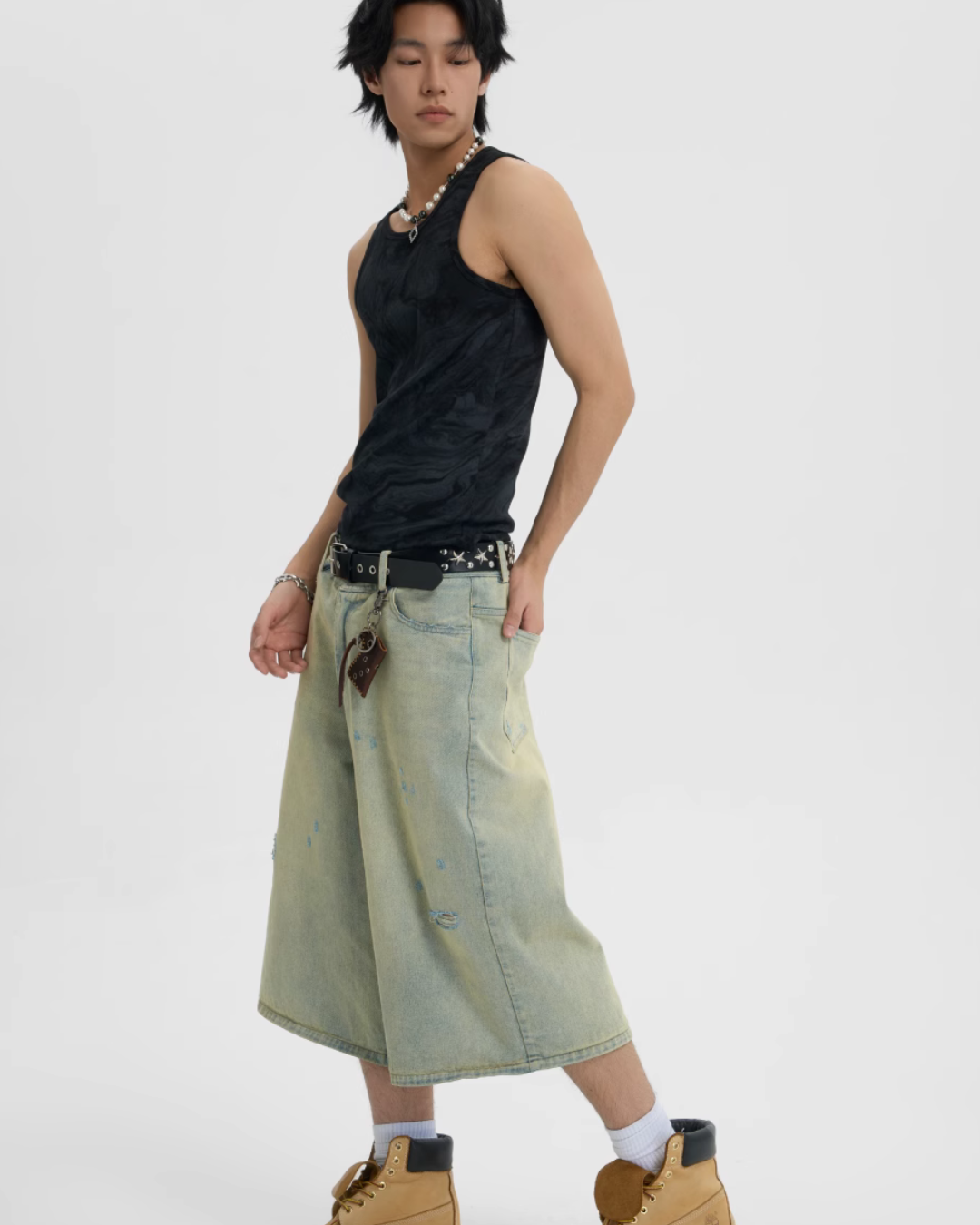 Vintage Wide Short Denim Pants JHQ0005