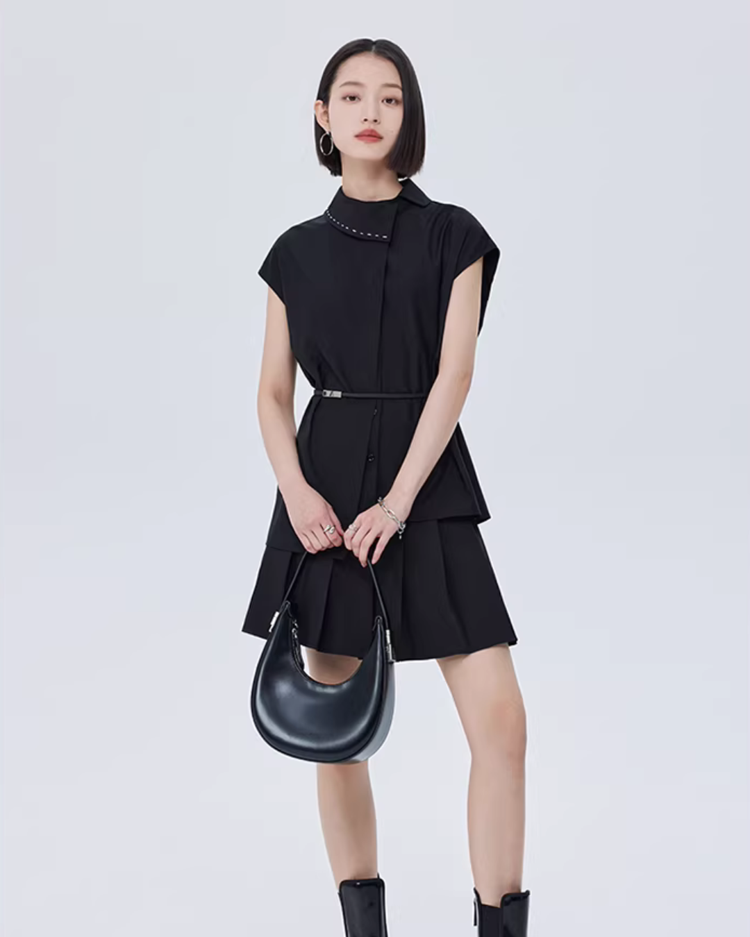 Asymmetry Short-Sleeve Shirt SHN0019