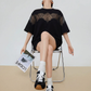Lace Docking Oversized Tunic T-Shirt FER0228