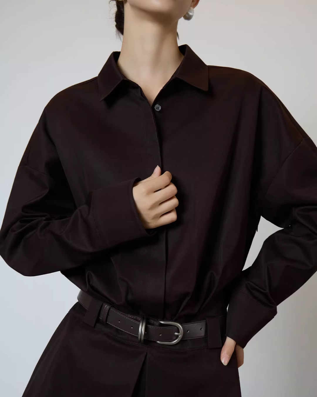 Brown Shirt Dress SUY0003