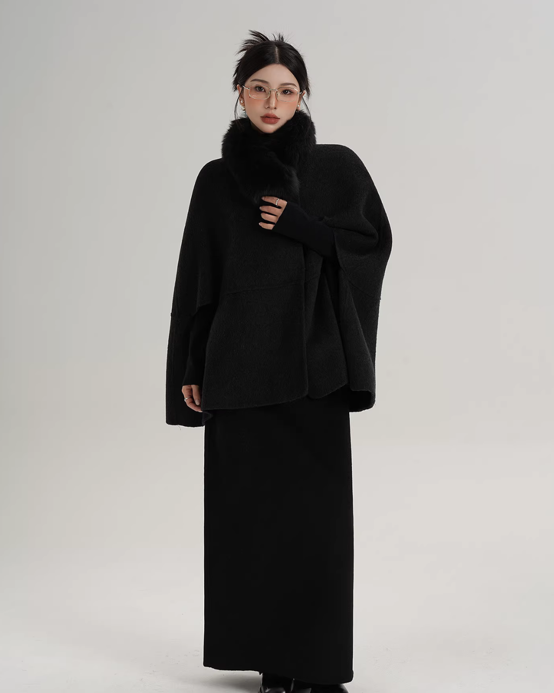 Fur Muffler Cape Coat SRS0402