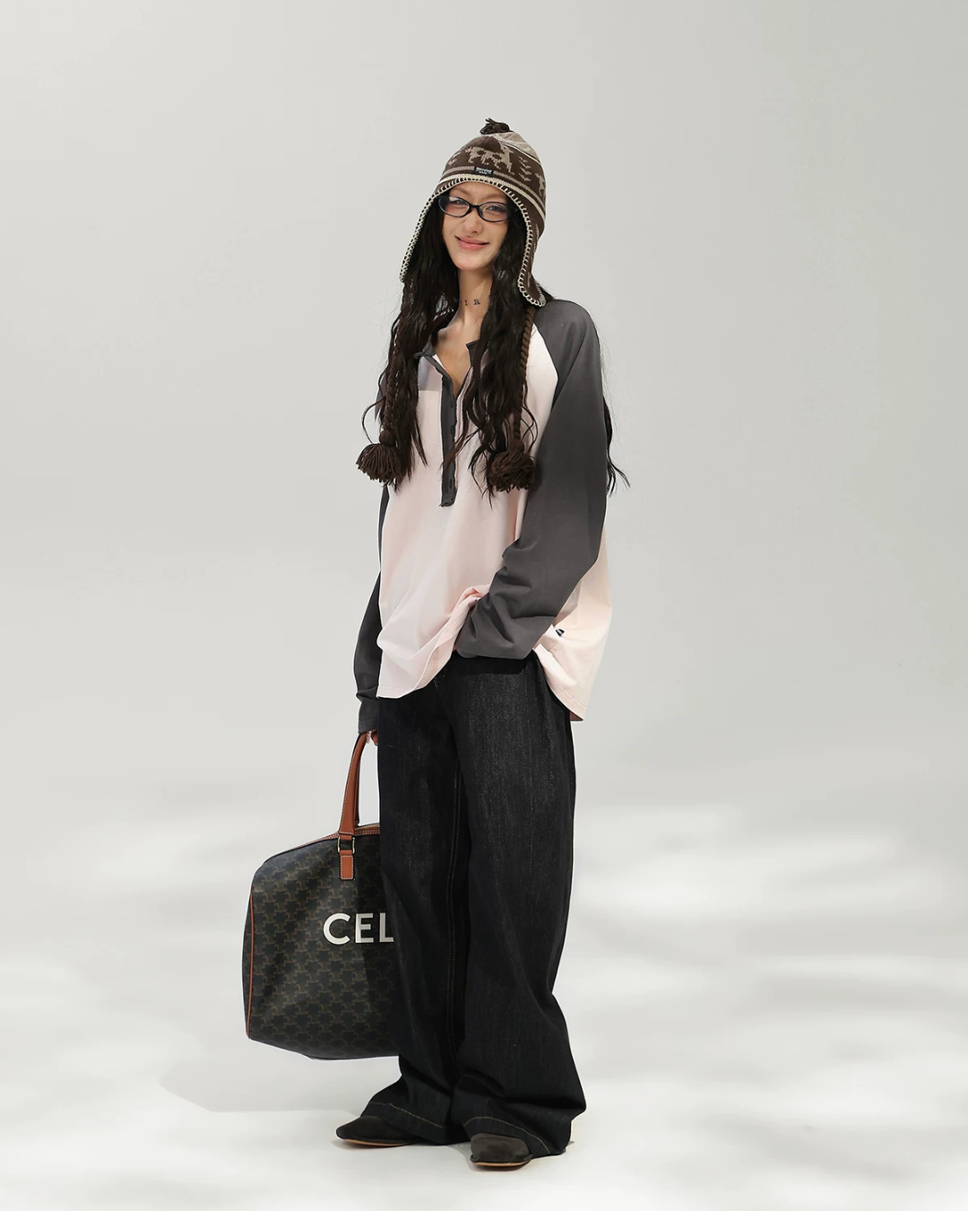 Henley Neck Raglan Sleeve Long-Sleeve T-Shirt ACS0382
