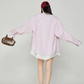 Pink Striped Oversized Shirt / Short Skirt FER0360