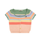 Colorful Border Knit Short Sleeve Cardigan ZZF0214