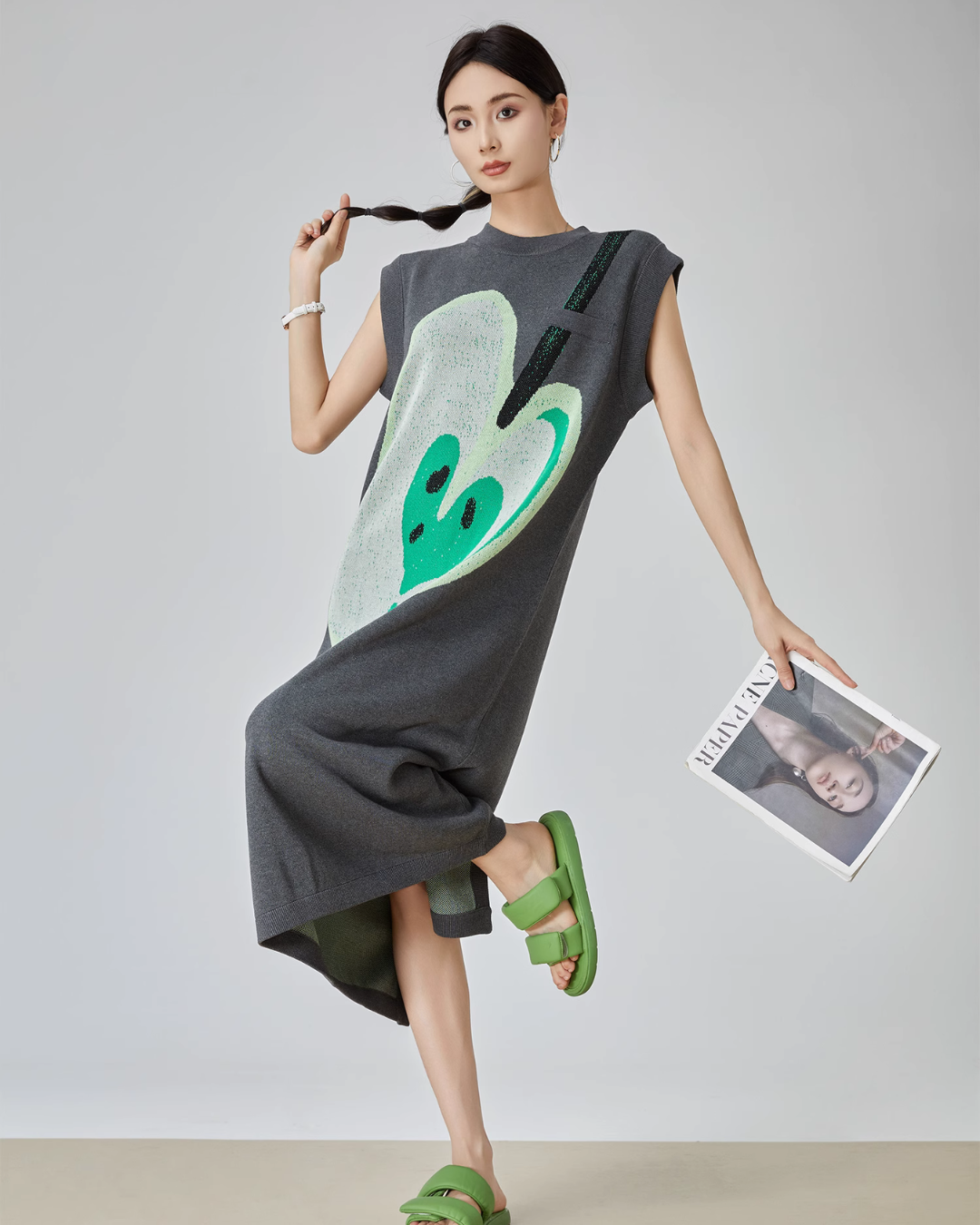 Green Apple Long T-Shirt Dress FER0002