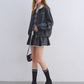 Lace Collar Zip Jacket / Flared Mini Skirt ASG0084