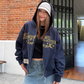 Logo Embroidered Zip-Up Hoodie CYE0057