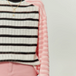 Black Pink Stripe Long Sleeve T-Shirt LLA0001