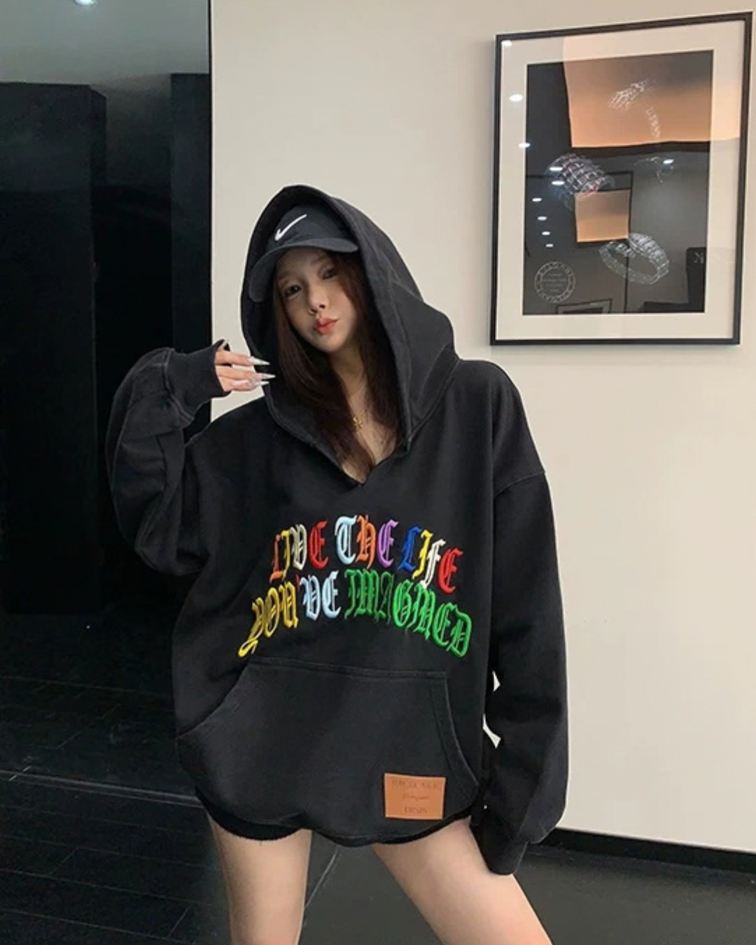 Key Neck Rainbow Logo Sweat Hoodie YLS1058