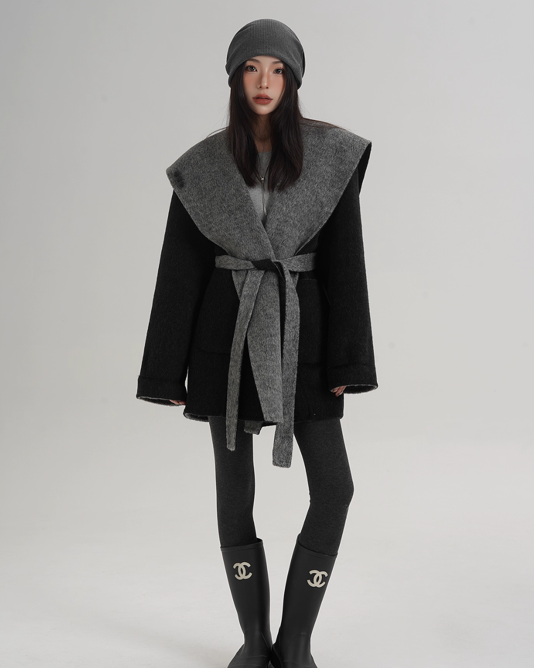 Drop Shoulder Mid Length Coat SRS0388