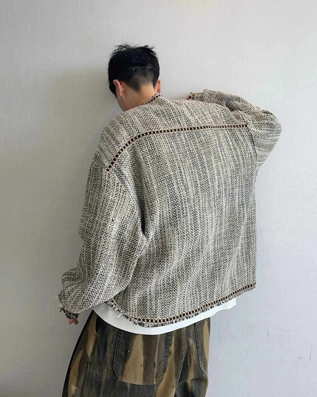 Round-Neck Tweed Jacket DAZ0005