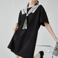 Race-Switching Sailor Collar Mini Dress FER0274