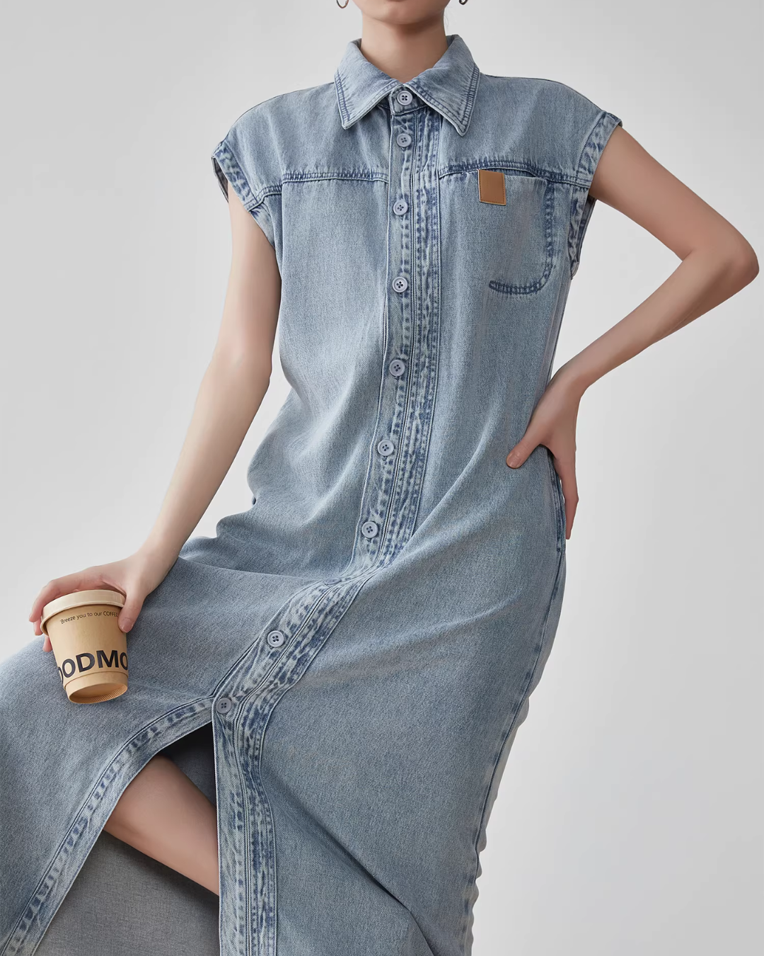 Retro Blue Denim Dress FER0108