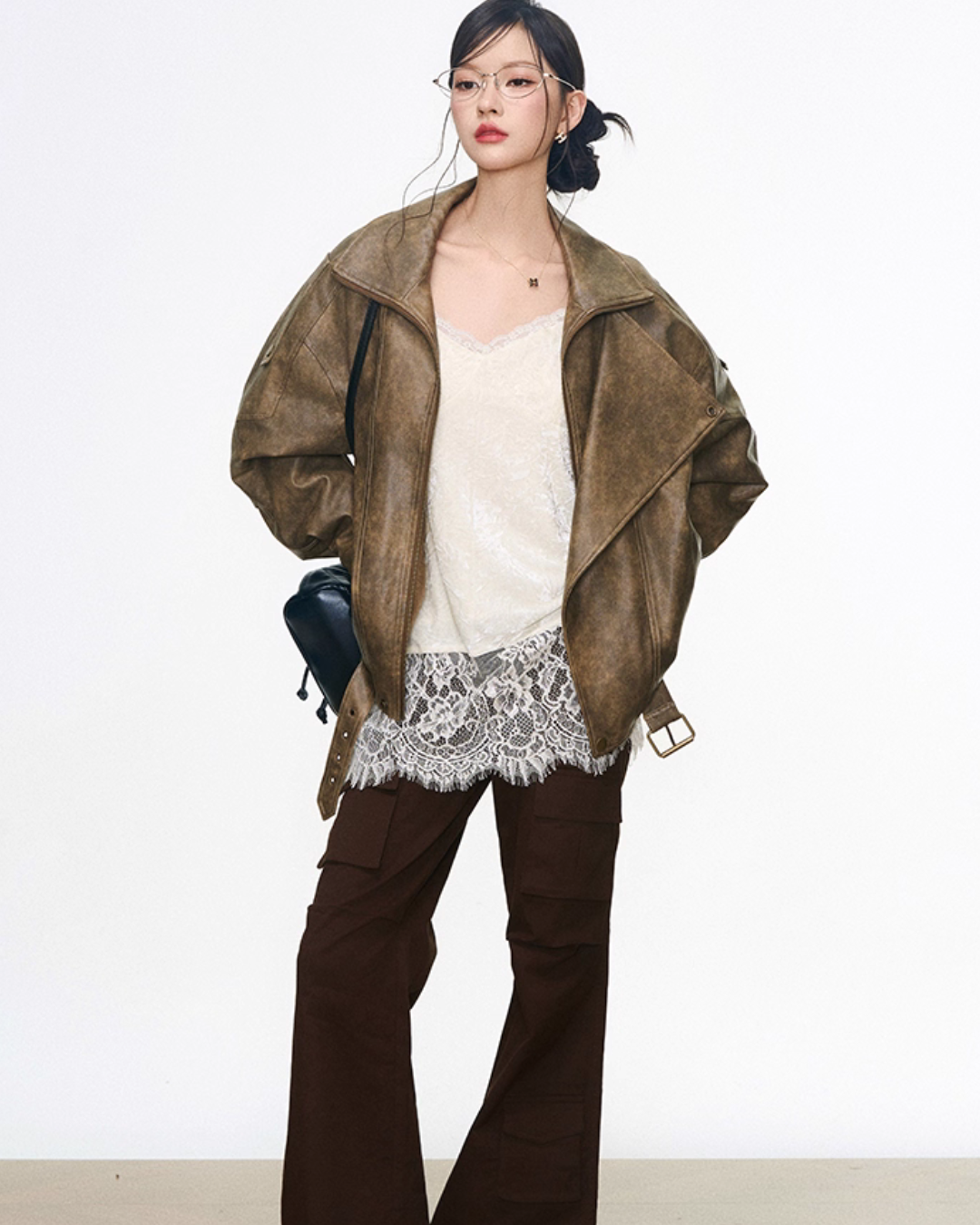 Vintage Jacket / Lace Cami Dress / Flare Pants WEO0059