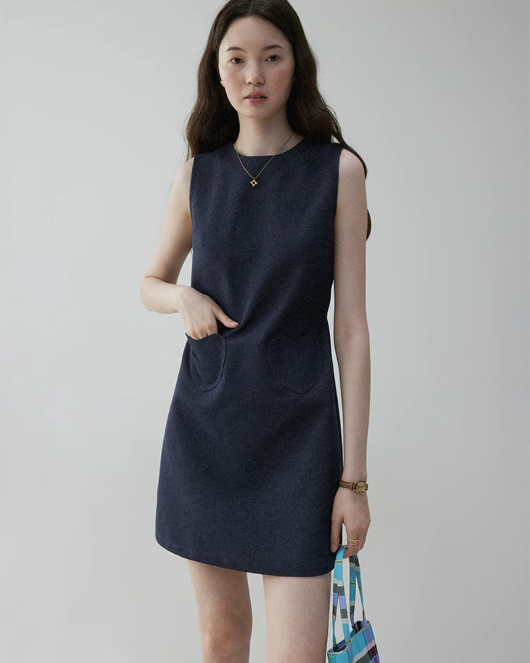 Heart Pocket Sleeveless Dress VOE0002