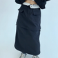 Folded Cargo Long Skirt YLS0346