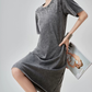 Chemical Wash Studs T-Shirt Dress FER0197