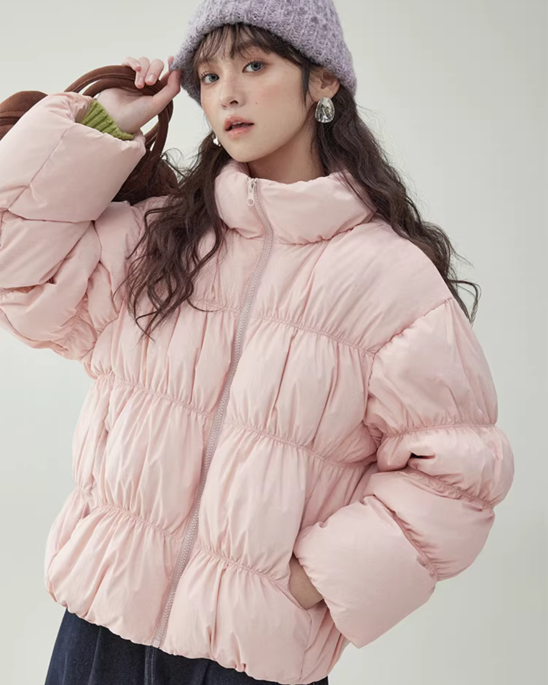 Stand Collar Fluffy Down Jacket AMU0043