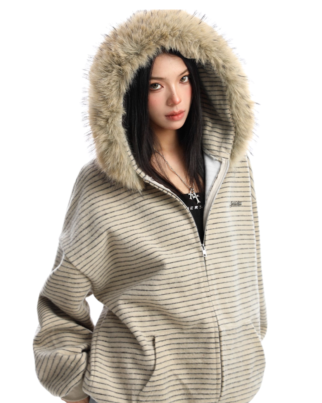 Fur Food Thin Striped Jacket BGS0019