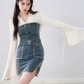 Denim Tube Top Dress AFD0002